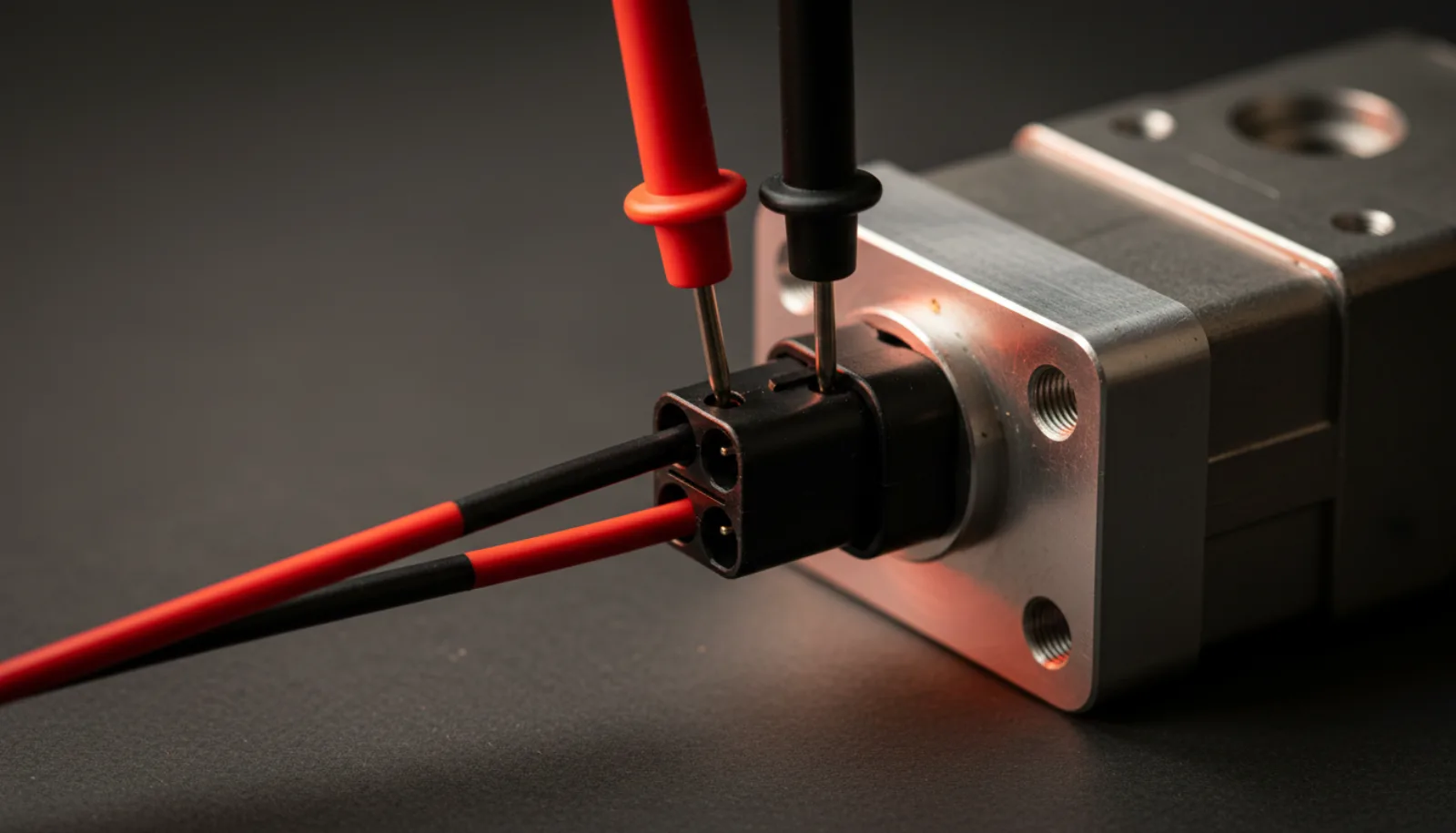 Measuring the resistance of the ACD proportioning valve solenoid with a multimeter